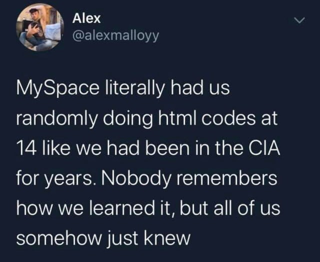 MySpace HTML